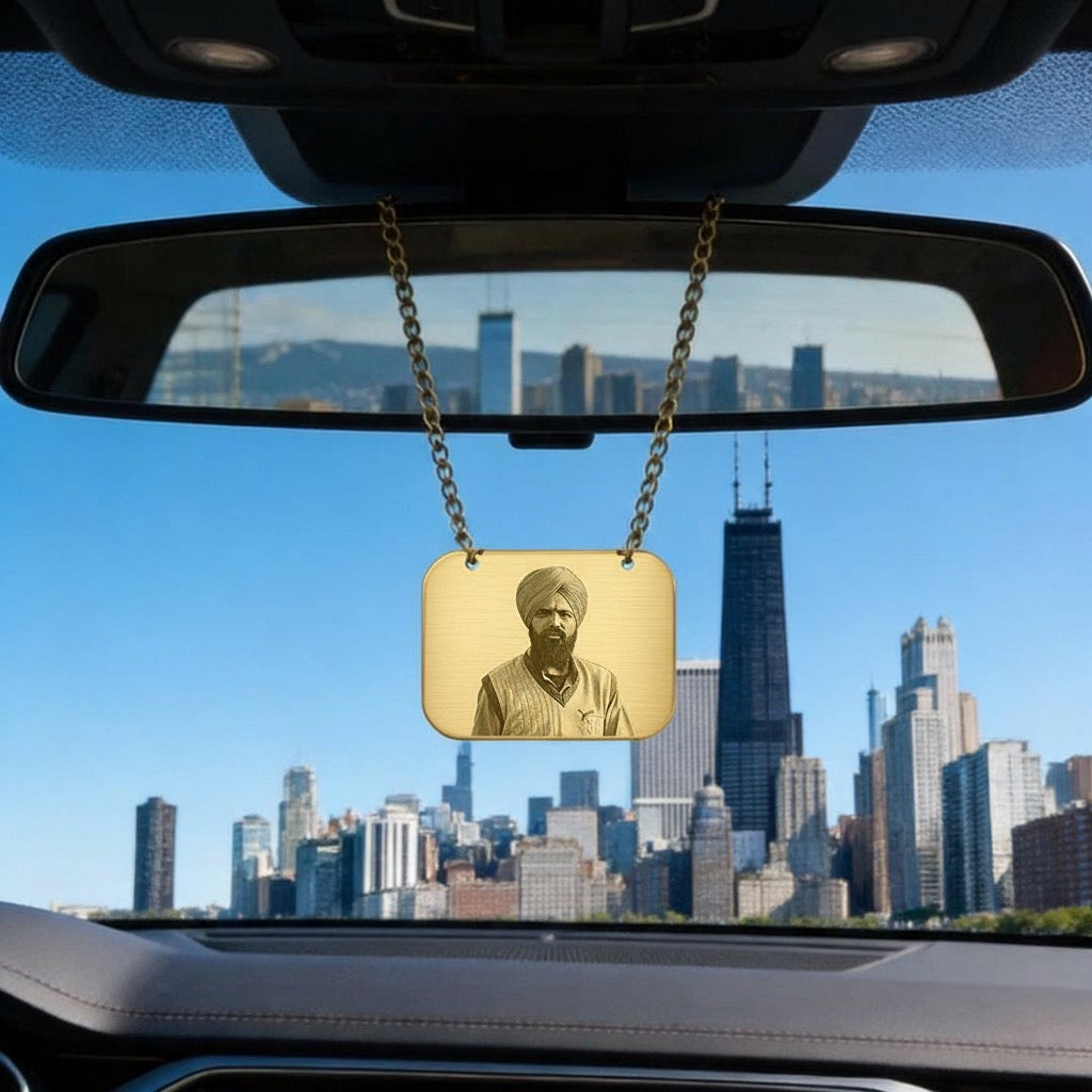 Customized Square Photo Engraving Car Hanging Ornament