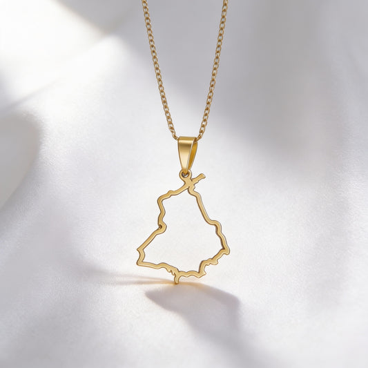 Apna Punjab Necklace (Hollow Map design)